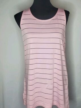 N.W.T Crane Striped Light Pink Scoop Neck Tank Top Size L